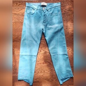 Lanvin Blue Leather Pants
